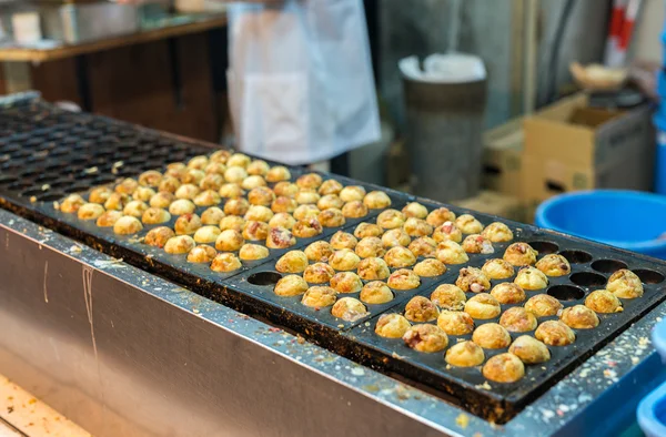 Processo para cozinhar takoyaki — Fotografia de Stock