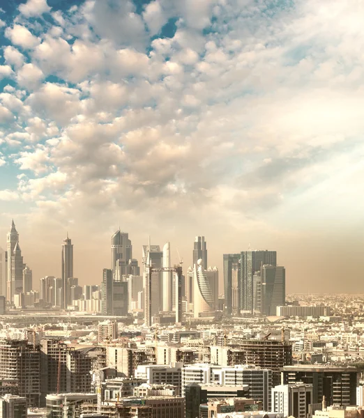 Vista aérea do Dubai Downtown de avião — Fotografia de Stock