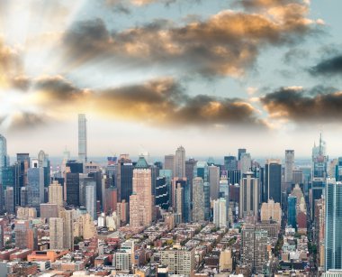 Midtown Manhattan'ın, NYC havadan görünümü