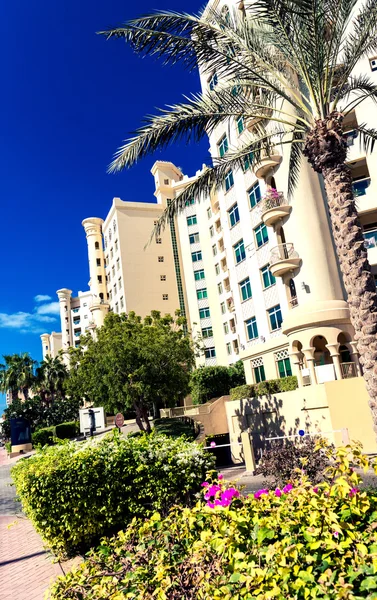 Edifícios de Jumeirah Palm Island em Dubai — Fotografia de Stock