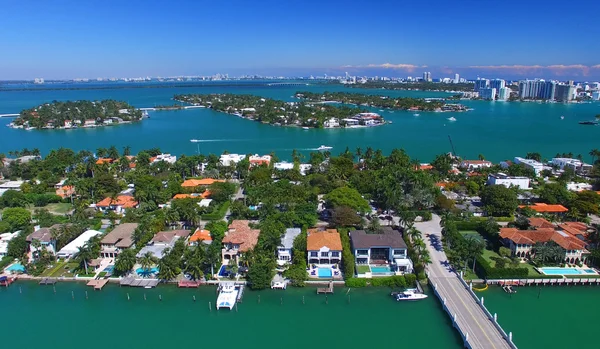 Palmiye Adası, Miami - Florida'nın panoramik havadan görünümü — Stok fotoğraf