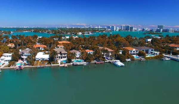 Panoramisch luchtfoto van Palm Island, Miami - Florida — Stockfoto