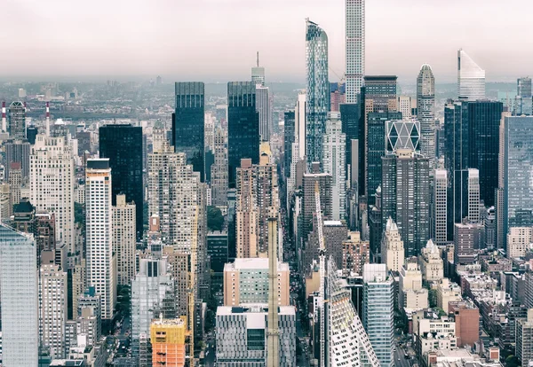 Luchtfoto van de skyline van Manhattan — Stockfoto