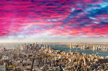 Manhattan Skyline havadan görünümü