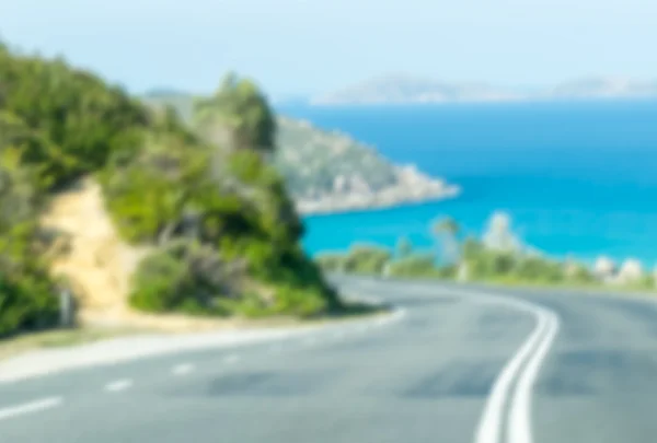 Road along the ocean, blurred view of Australian coast — Stock Photo, Image