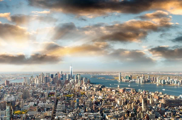 Skyline aéreo de Nueva York — Foto de Stock