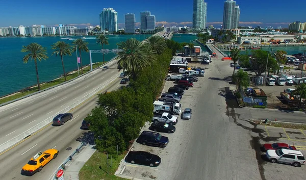 Veduta aerea di MacArthur Causeway a Miami — Foto Stock