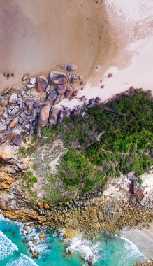 Overhead panoramic view of Squeaky Beach, Wilsons Promontory, Au clipart