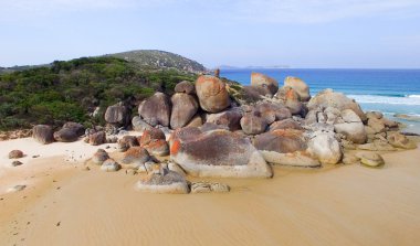 Squeaky plaj havadan görünümü, Wilsons Promontory