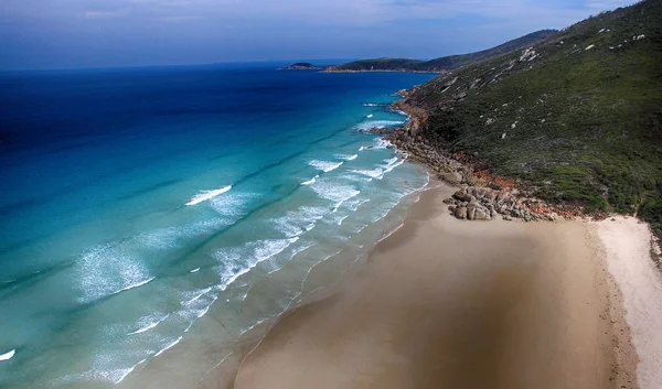 Squeaky plaży widok z lotu ptaka, Wilsons Promontory — Zdjęcie stockowe