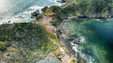 Cape Schanck kıyı şeridi ve rocks, Avustralya havadan görünümü