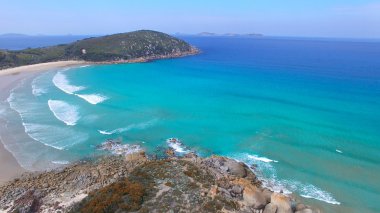 Squeaky plaj havadan görünümü, Wilsons Promontory