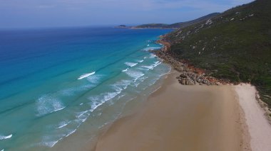 Havadan görünümü Squeaky Beach, Avustralya