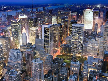 new York'ta gece görünümü