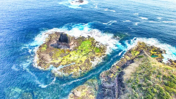 Cape Schanck kıyı şeridi ve rocks, Avustralya havadan görünümü — Stok fotoğraf