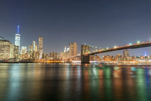 New York Buildings at night, Manhattan skyline Royalty Free Stock Photos