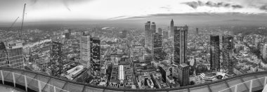 Frankfurt night skyline, panoramic aerial view clipart
