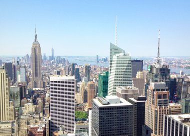 New York City - Haziran 2013: Manhattan panoramik manzarasını bir beau üzerinde