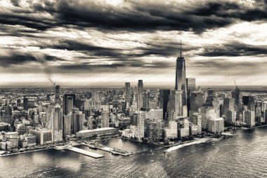 Şehir merkezindeki Manhattan, güzel New York şehir manzarası