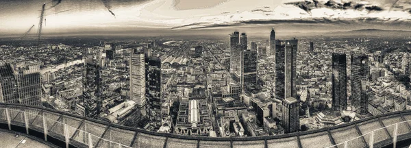 Frankfurt night skyline, panoramic aerial view — Stock Photo, Image