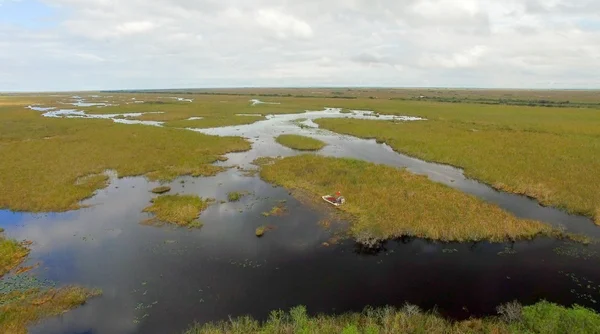 Everglades au coucher du soleil, Floride - Vue aérienne — Photo