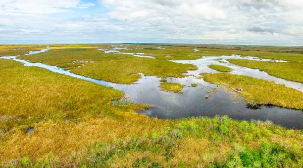 Overhead view of Everglades swamp, Florida - USA — Stock Photo, Image