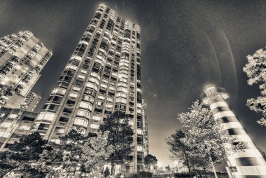 Lefrak Point Deniz feneri ve Jersey City geceleri gökyüzü