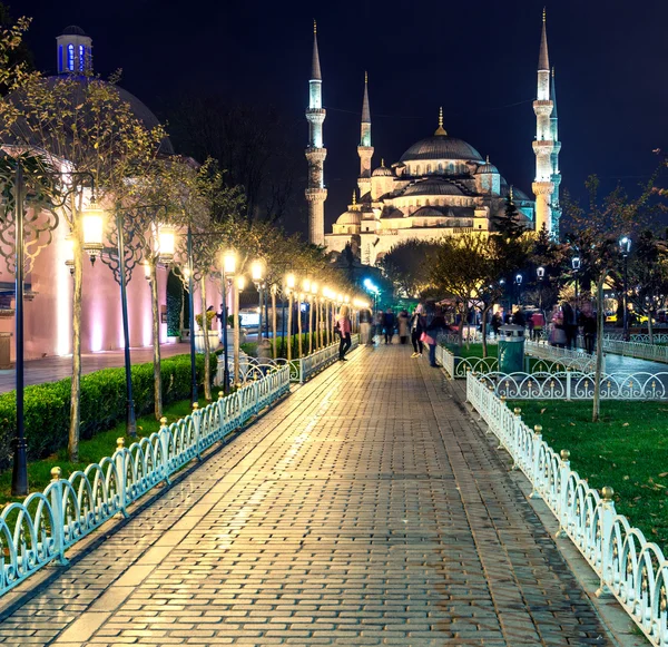 A Mesquita Azul à noite, Istambul — Fotografia de Stock