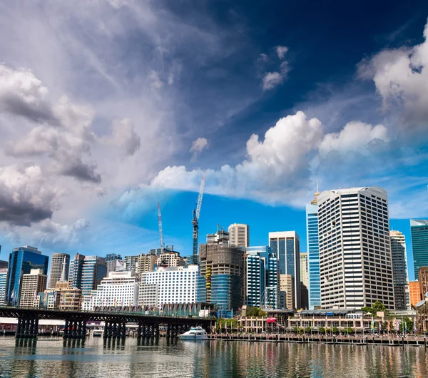 Darling Harbour o zachodzie słońca, Sydney — Zdjęcie stockowe