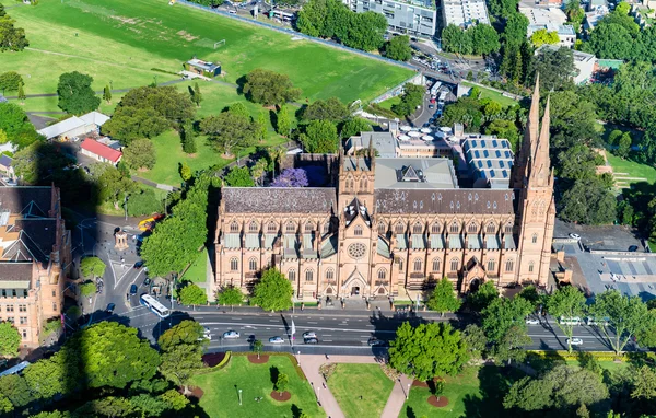 St Mary Cathedral - luchtfoto van Sydney - Australië — Stockfoto
