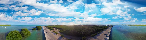 Panoramatický letecký pohled na pobřeží, Key West, Florida - Usa — Stock fotografie