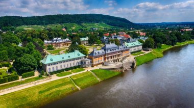 Pillnitz Castle, Almanya'nın havadan görünümü