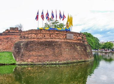 Chiang Mai walls over water - Thailand clipart