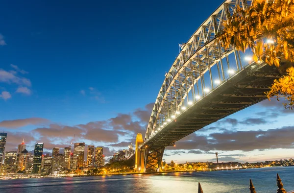 Magnificência da ponte portuária de Sydney ao pôr do sol - NSW - Australi — Fotografia de Stock