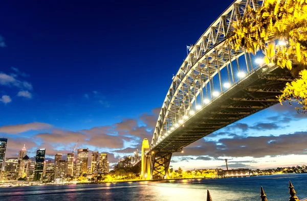 Magnificence of Sydney harbour bridge at sunset - NSW - Australi Royalty Free Stock Images