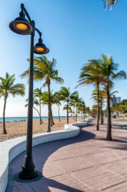 Beautiful view of Fort Lauderdale Beach Boulevard, Florida - USA clipart