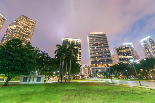Miami - februari 25, 2016: Stadens silhuett och byggnader. Miami wel — Stockfoto