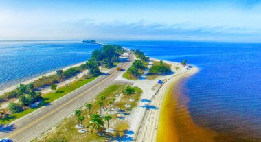 Beautiful aerial view of Sanibel Causeway, Florida - USA clipart