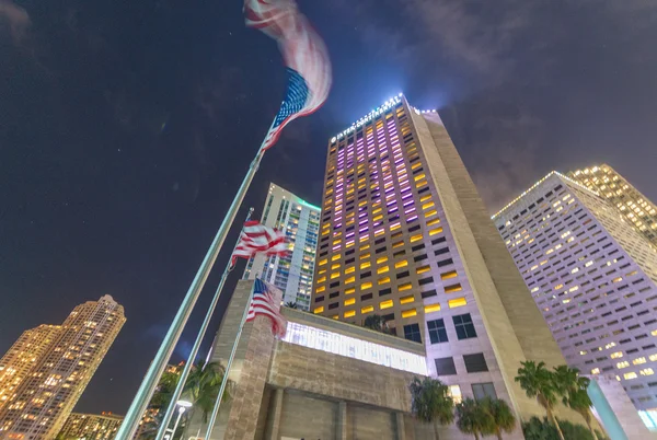 Miami - 25. Februar 2016: wunderschöne Skyline der Stadt. miami hit rec — Stockfoto