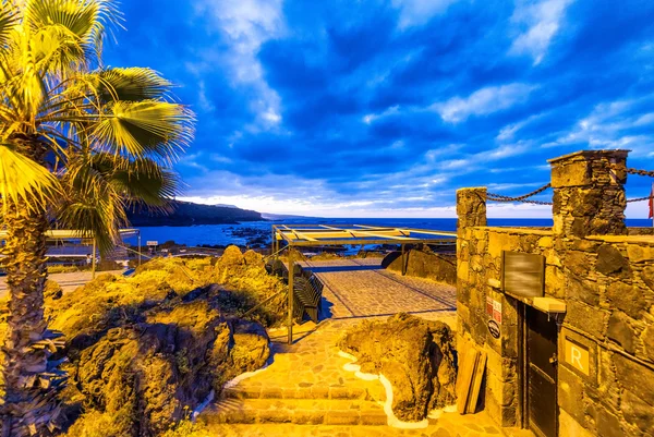 Garachico-Pools bei Nacht, Teneriffa — Stockfoto