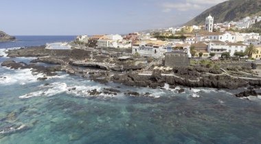 Garachico havuzları - Tenerife, Kanarya Isla harika havadan görünümü