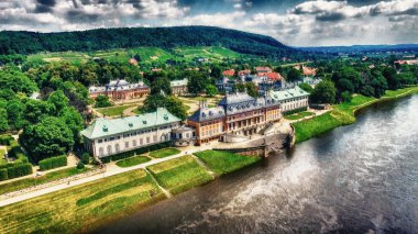 Pillnitz Castle, Almanya'nın havadan görünümü