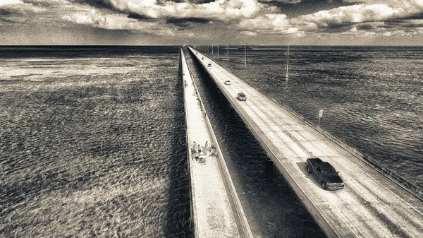 Aerial view of Bridge connecting Keys, Florida — Stock Photo, Image