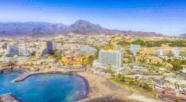 Tenerife, İspanya - 7 Eylül 2016: Hava panoramik Pl