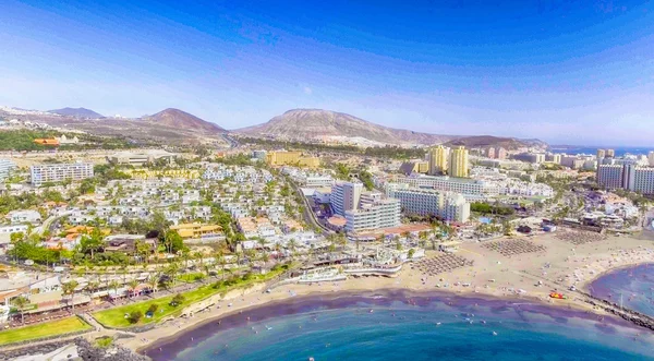 Schöne Luftaufnahme der playa de las americas auf Teneriffa — Stockfoto