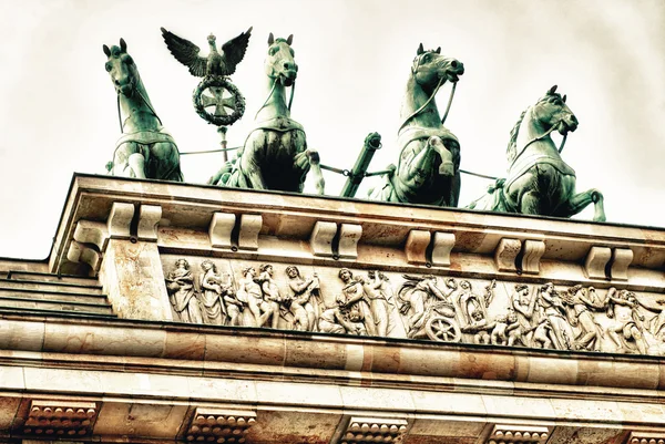 Brandenburgi kapu Quadriga, Berlin, Németország — Stock Fotó