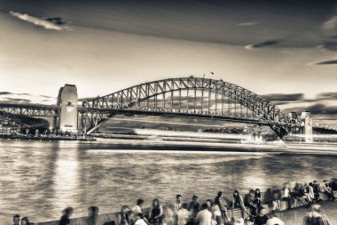 Sydney - 6 Kasım 2015: Sydney Harbour manzarası. Sydney att