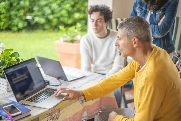 Smartworking Och Hemundervisning Covid Pandemi — Stockfoto