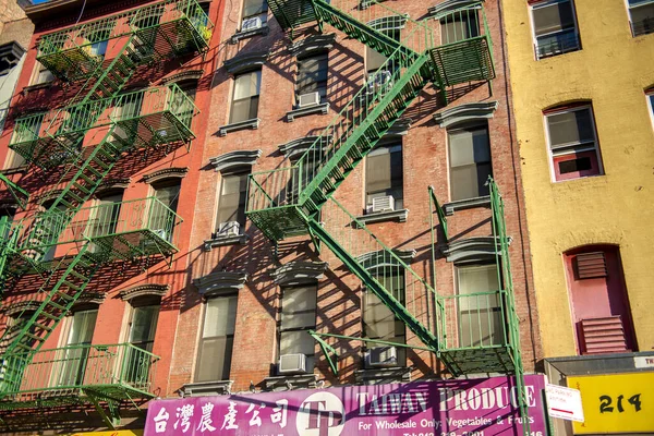 New York City October 2015 Building Ladders Soho Beautiful Autumn — Stock Photo, Image