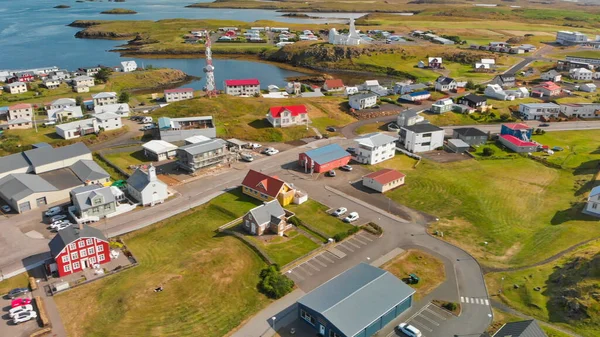 Stykkisholmur Luchtfoto Uitzicht Vanaf Drone Een Mooie Zomerdag Ijsland — Stockfoto